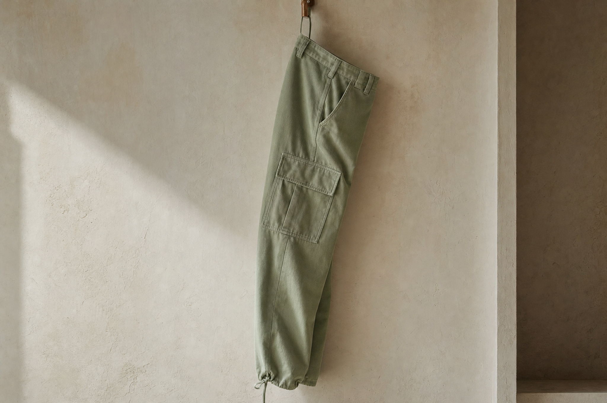 Modern sage green cargo pants